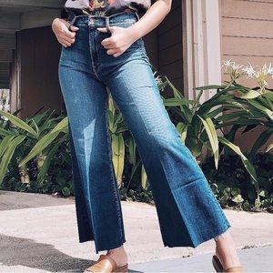 Mother Denim The Swooner Roller Crop Fray - Come Sundown
